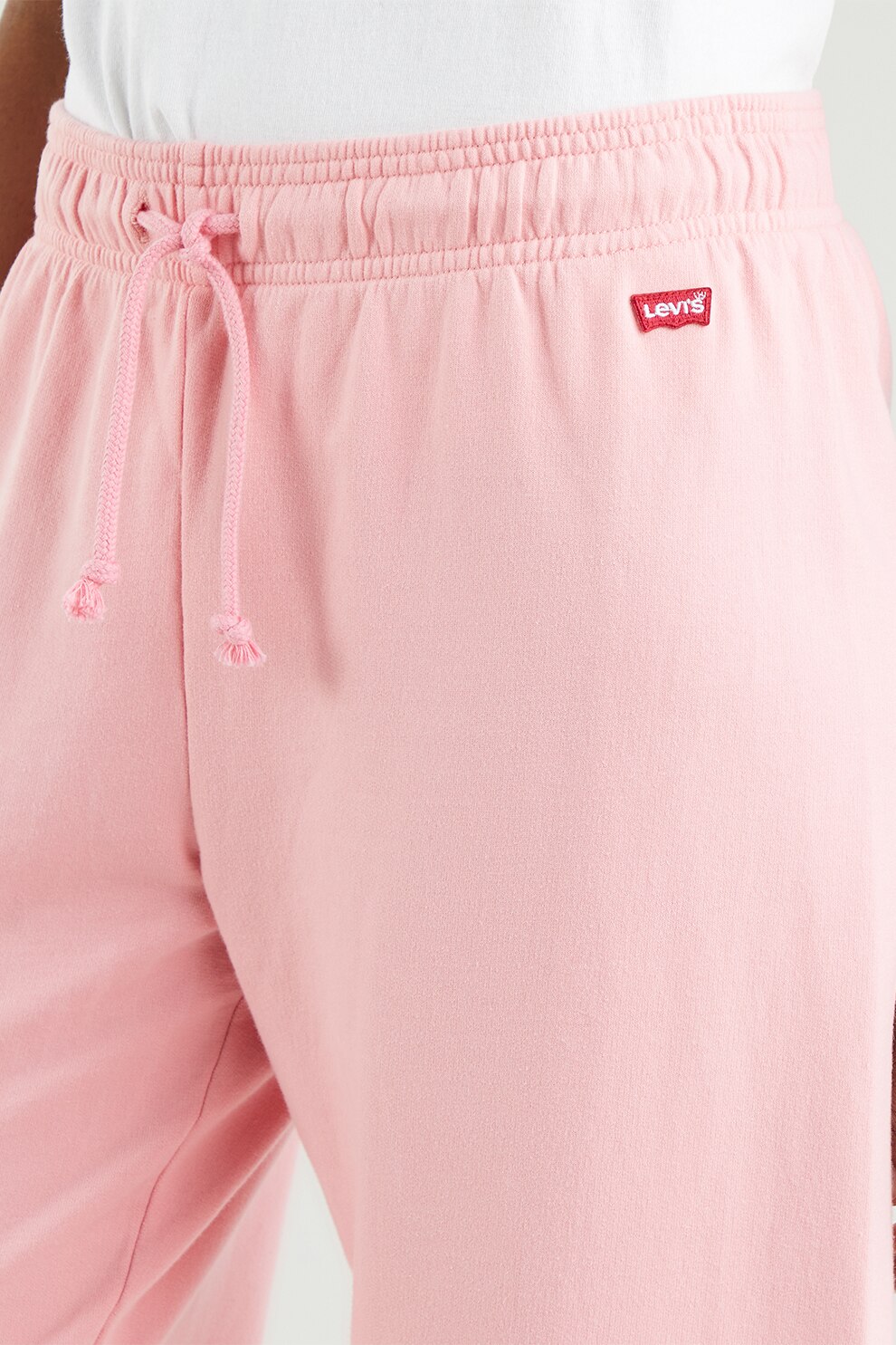 Levi's, Pantaloni sport cu snur de ajustare si logo, Roz pastel, L