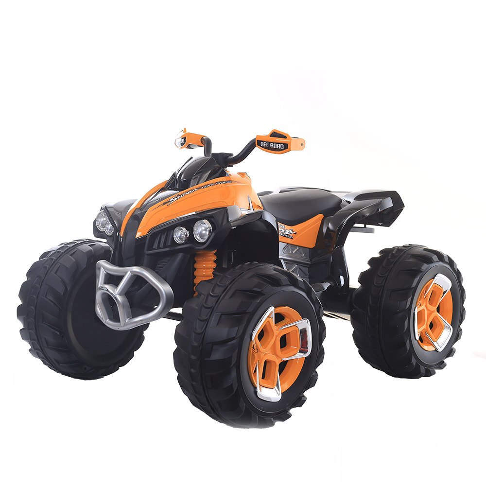 ATV BO Off Road FB-6677, baterie 12V/7Ah, 2 motoare 12V390, 2 viteze, lumini fata/spate, telecomanda 2.4 GHz, portocaliu/negru