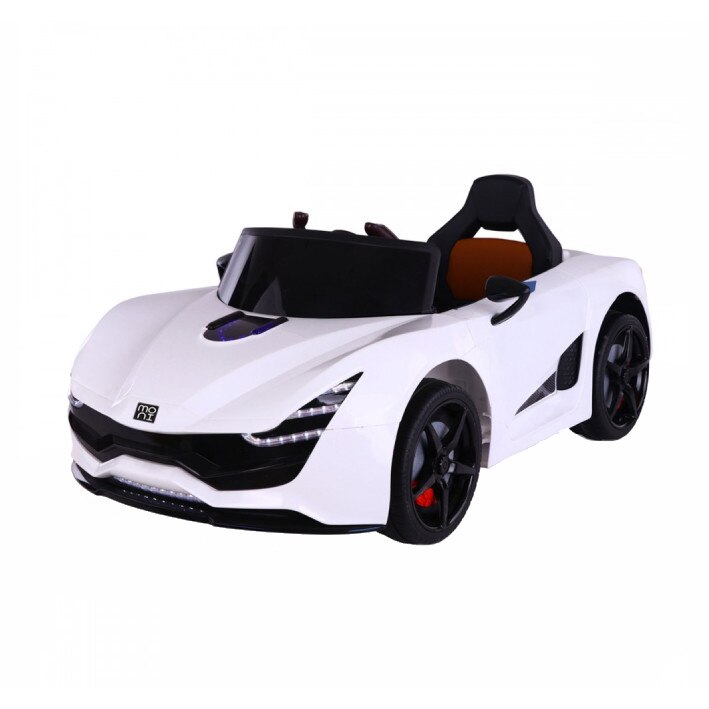 Masina cu telecomanda pentru copii Magma, alba, MP3/USB, faruri si stopuri cu lumini, o baterie si doua motoare, lambo-doors, 114 x 62 x 34 cm