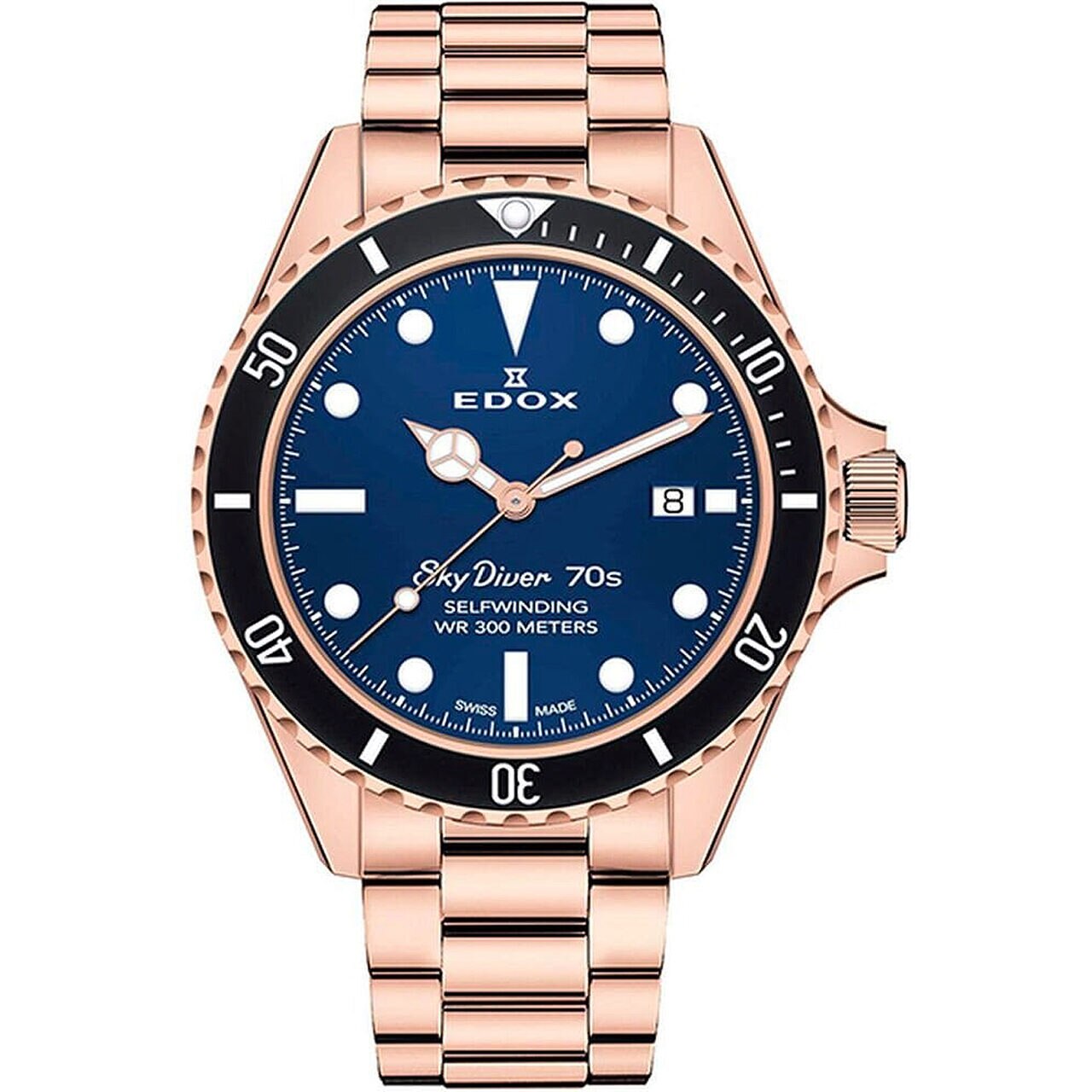 Ceas barbatesc Edox 80112-37RNM-BUI, Automatic, 42mm, 30ATM, Auriu