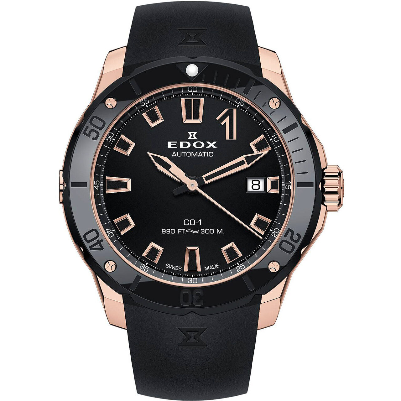 Ceas barbatesc Edox 80119-37RN-NIR, Automatic, 42mm, 30ATM, Auriu
