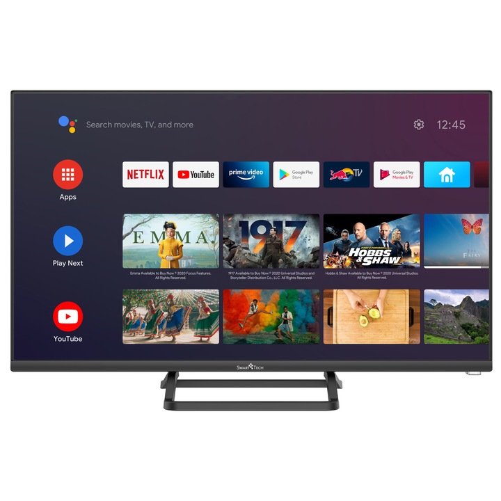 Smart Tech SMT32F30HC4U1B1 Smart Android TV, HD LED, 32 (80.0cm), 1.5G/8G Dolby Audio,2T2R Wi-Fi,Bluetooth,Google Assistant,Netflix,YouTube