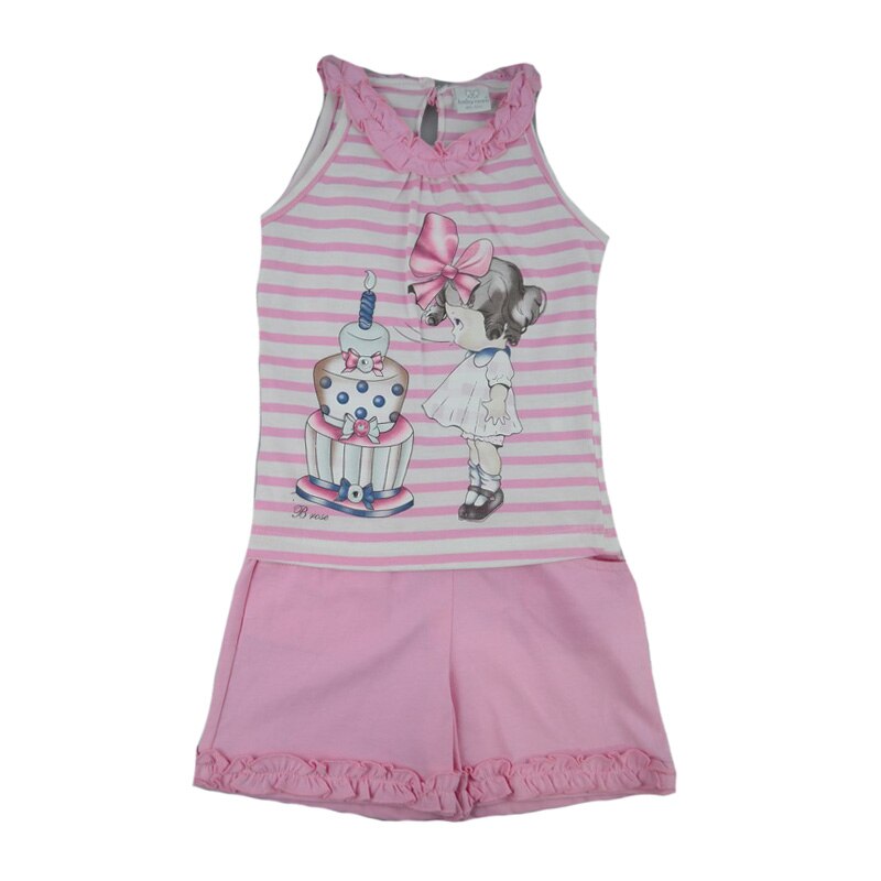 Compleu 2 piese de vara pentru fete Baby Rose 68-80R, Roz 53757