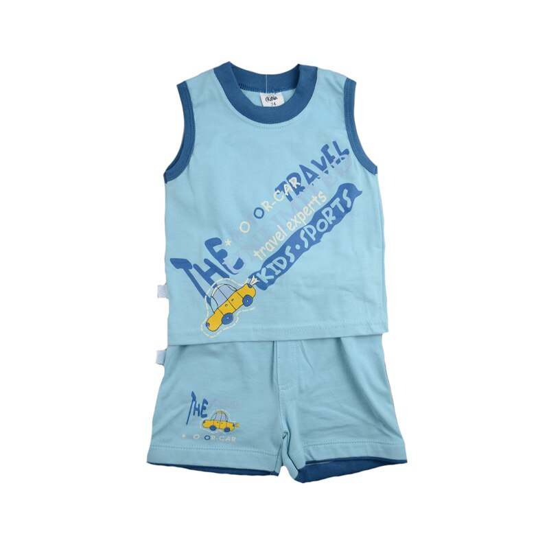 Compleu 2 piese de vara pentru baieti Koala Autko 01-663A, Albastru 74 cm