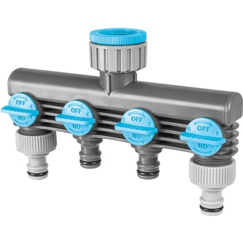 Distribuitor 4 cai Cellfast IDEAL, compatibil cu robinete de 3/4 ”- 1” Distribuitor 4 cai Cellfast IDEAL, compatibil cu robinete de 3/4 ”- 1”