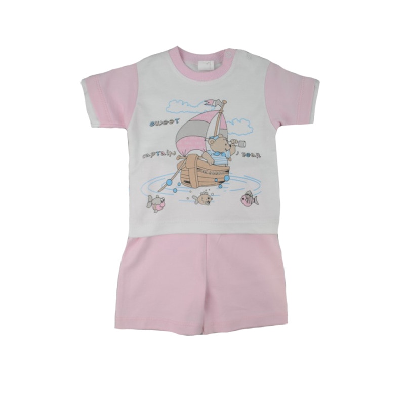 Compleu 2 piese de vara pentru fete Mini Junior 25-12R, Roz 53723