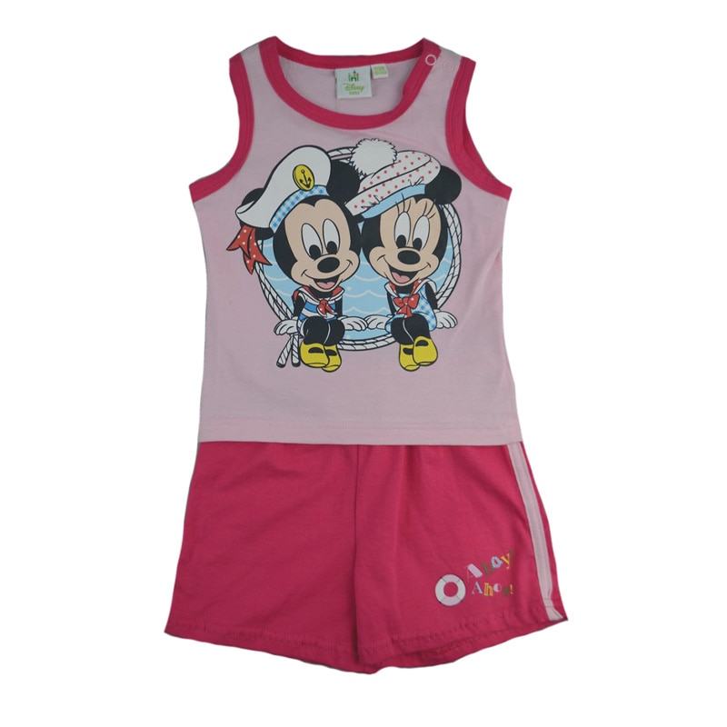 Compleu 2 piese de vara pentru fete Disney DISM-JVSET41153a, Roz 80 cm