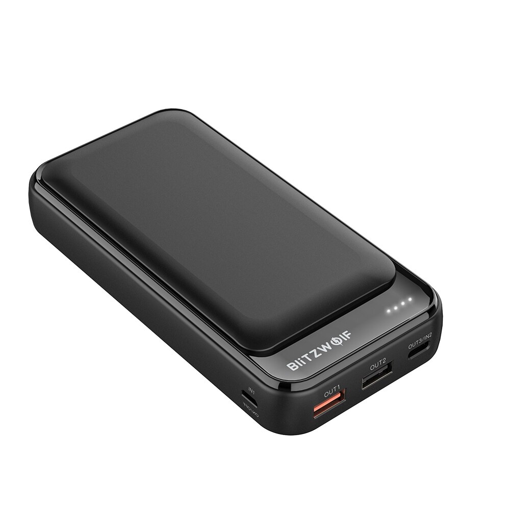Baterie externa BlitzWolf, BW-P11, 20000mAh, 18W, QC3.0 PD Power Bank, Negru