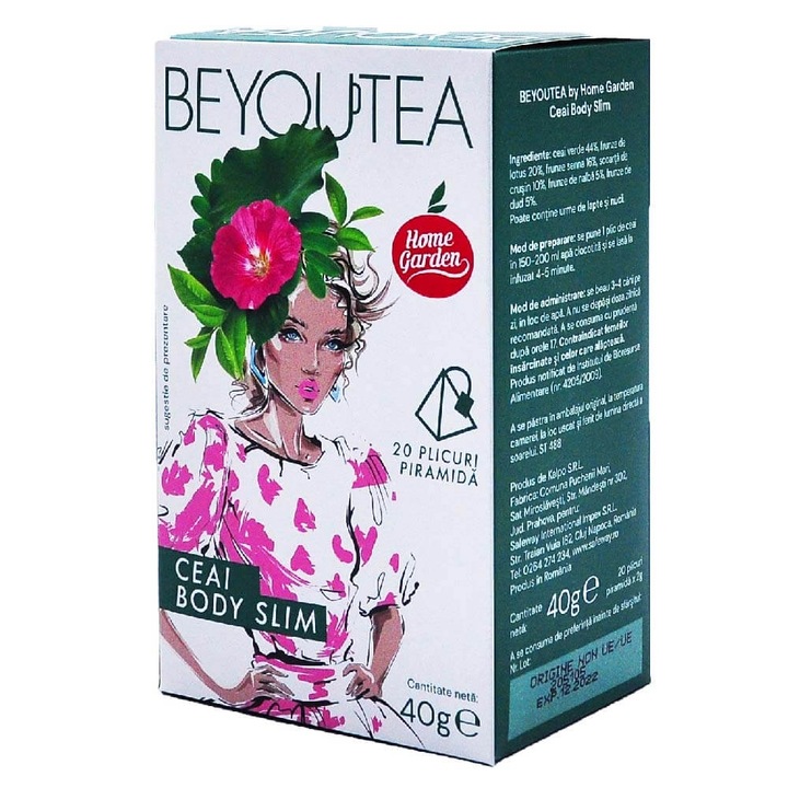 20 db BEYOUTEA Body Slim teapiramis doboz