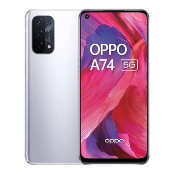 Telefon mobil Oppo A74, Dual SIM, 128GB, 6GB RAM, 5G, Silver Telefon mobil Oppo A74, Dual SIM, 128GB, 6GB RAM, 5G, Silver