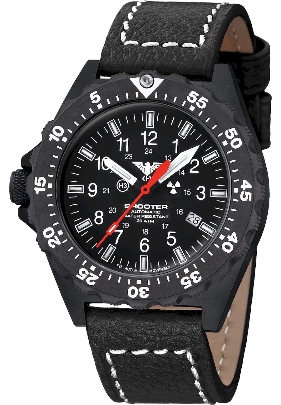 Ceas barbati, KHS, Analog, 51mm, Negru/Alb