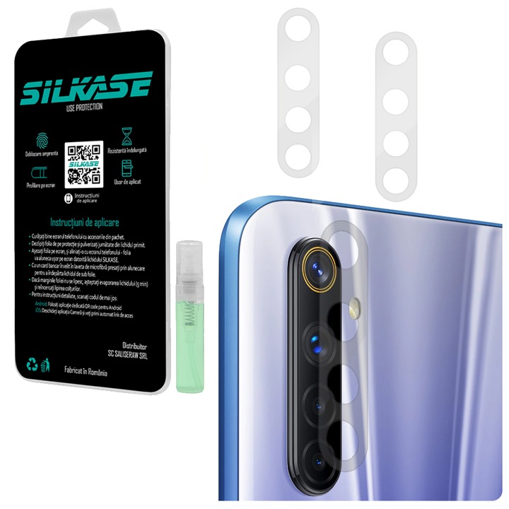 Комплект 3 фолиа SILKASE за Realme 6i, защита на камерата, възобновяем силикон