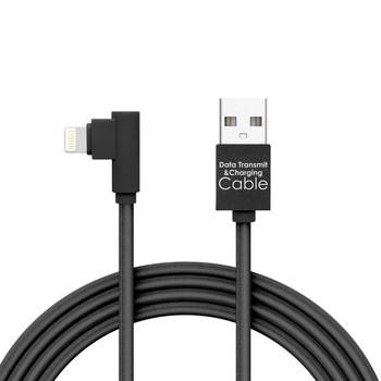 Delight - Cablu de date Lightning, Gamer, executie 90° - negru, 2m, 2A Delight - Cablu de date Lightning, Gamer, executie 90° - negru, 2m, 2A