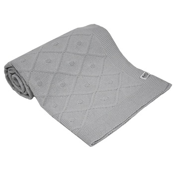 Paturica din Bumbac, Eko, 80x100 cm, Carouri, Gri Paturica din Bumbac, Eko, 80x100 cm, Carouri, Gri