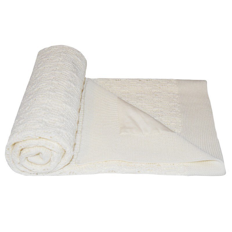 Paturica Universala din Bumbac, Eko, 80x80 cm, Tricotata, Ecru