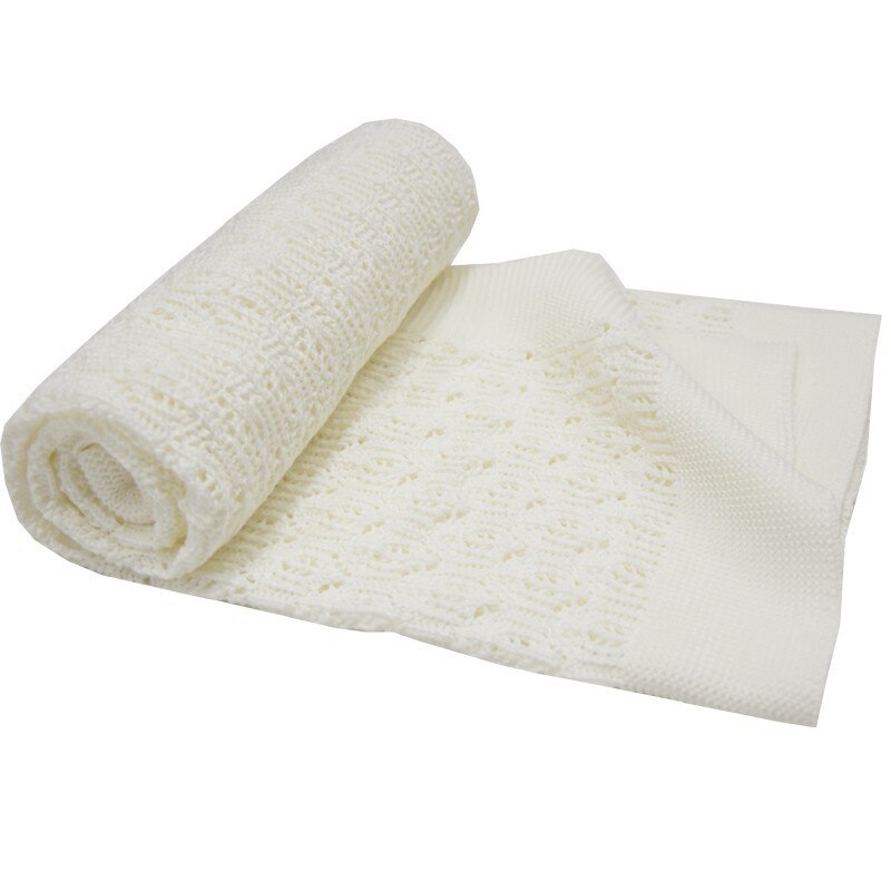 Paturica din Bumbac, Eko, 80x80 cm, Tricotata, Ecru
