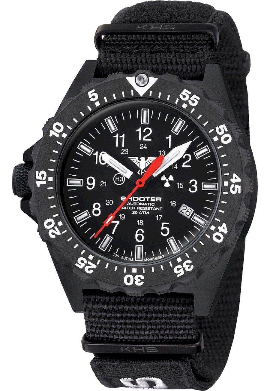 Ceas barbati, KHS, Analog, 51mm, Negru/Alb