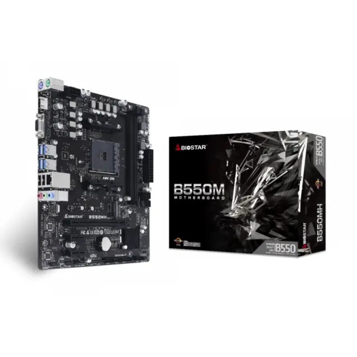Placa de baza BIOSTAR B550MH, AMD, socket AM4, Ver 6.0