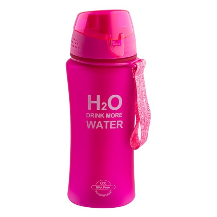 Съд за вода, H2O, розов, 480 мл