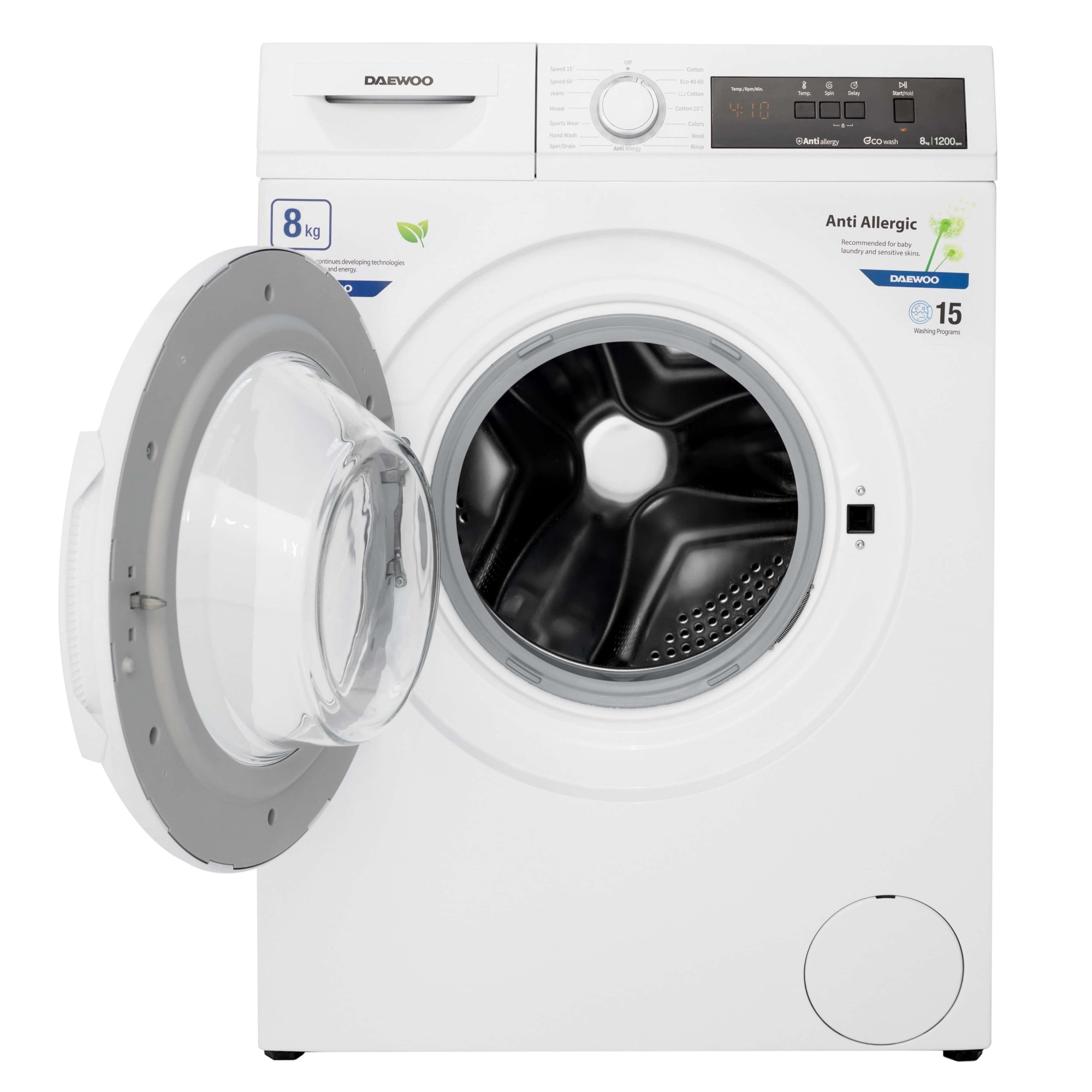 Masina de spalat rufe Daewoo DWD-FV5021_3 8kg 1200RPM Clasa D 15 Programe Alb