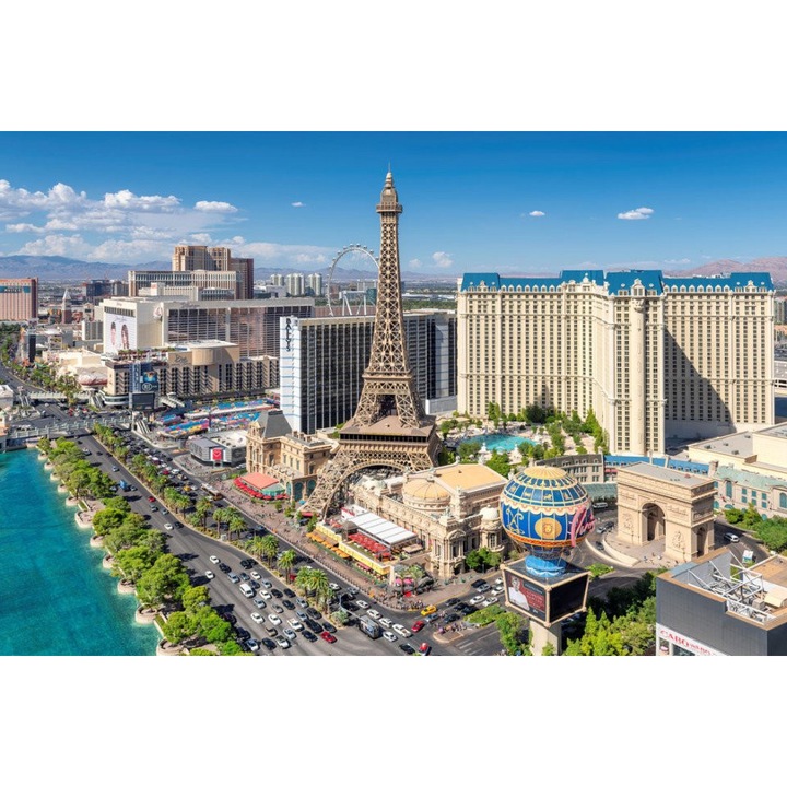 Fototapet Vlies, Finisaj Mat, Dimensiuni 300 x 200, Orasul si Turnul Eiffel