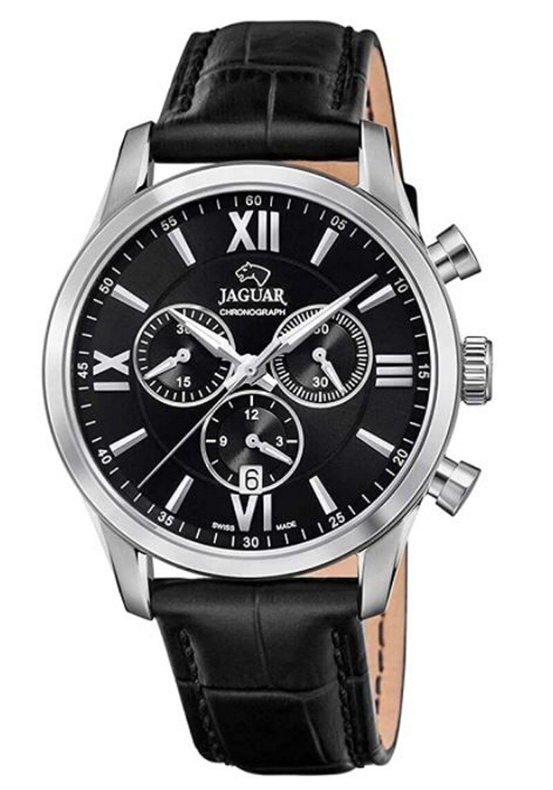 Ceas analogic barbatesc, Jaguar, J884/4, 35 mm, Negru/Argintiu