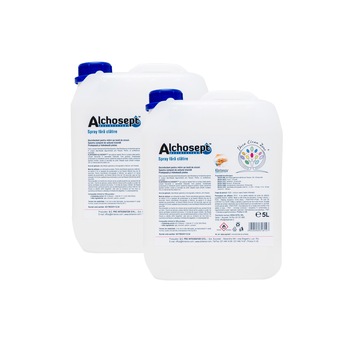 Set 2 buc. x Alchosept Klintensiv la 5000 ml, dezinfectant spray pentru maini si tegumente, Avizat MS Set 2 buc. x Alchosept Klintensiv la 5000 ml, dezinfectant spray pentru maini si tegumente, Avizat MS