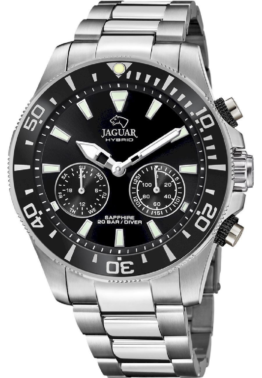 Ceas analogic barbatesc, Jaguar, J888/2, 20 ATM, Argintiu/Negru