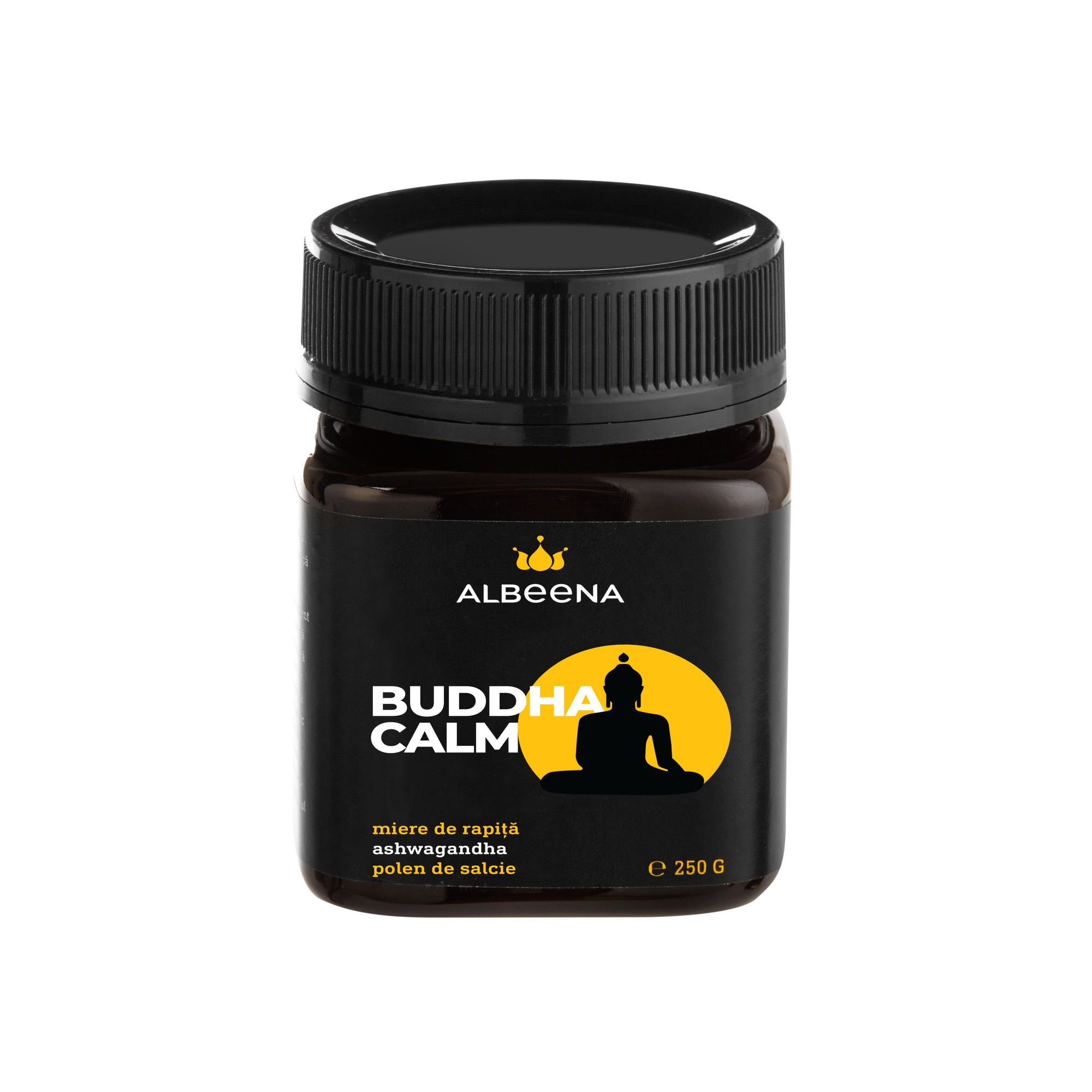 Buddha calm, Albeena, 250gr - mix cremos din miere cruda de rapita, ashwagandha si polen crud de salcie