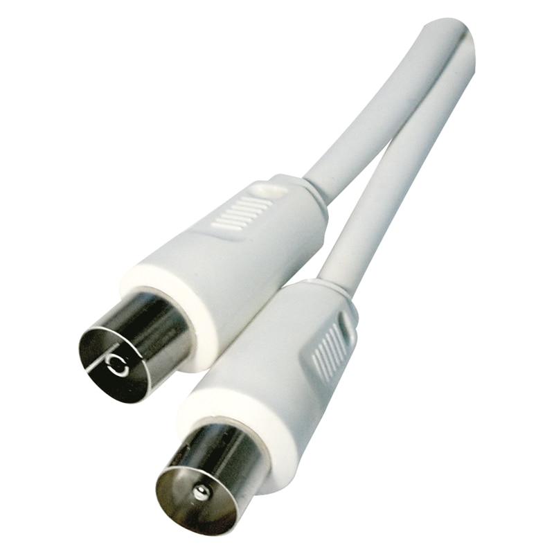 Cablu antena TV, coaxial, Tata-Mama, 1.25m, Alb, Emos