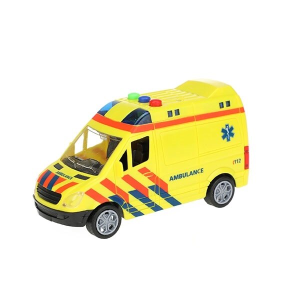 Ambulanta cu Frictiune, Lumini si Suntete Toi-Toys-15 cm