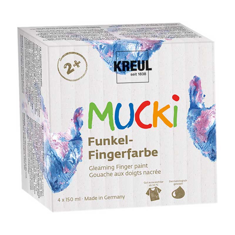 Set vopseluri stralucitoare finger paint, 4 x 150ml, Mucki C. Kreul