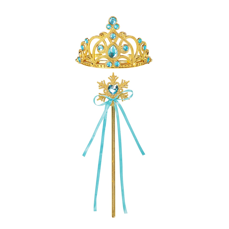 Set accesorii printesa coronita, bagheta, albastru deschis