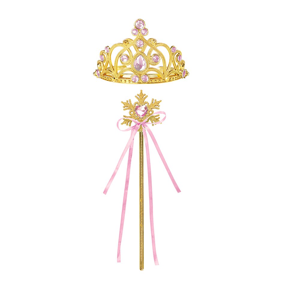 Set accesorii printesa coronita, bagheta,roz deschis