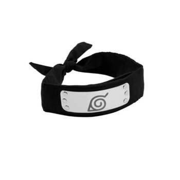 Bandana Naruto, 95 cm, Frunza Konoha, simbol metalic, negru, Shop Like A Pro® Bandana Naruto, 95 cm, Frunza Konoha, simbol metalic, negru, Shop Like A Pro®