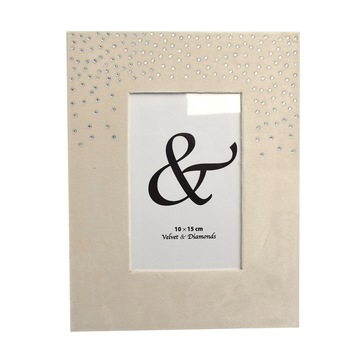 Rama foto din catifea cu pietricele Vellet & Diamonds, alb , 23 x 18 cm Rama foto din catifea cu pietricele Vellet & Diamonds, alb , 23 x 18 cm