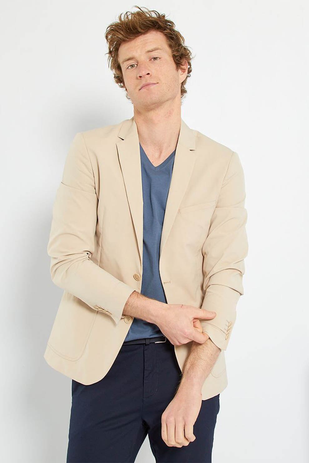 KIABI, Sacou cu buzunare aplicate, Maro camel