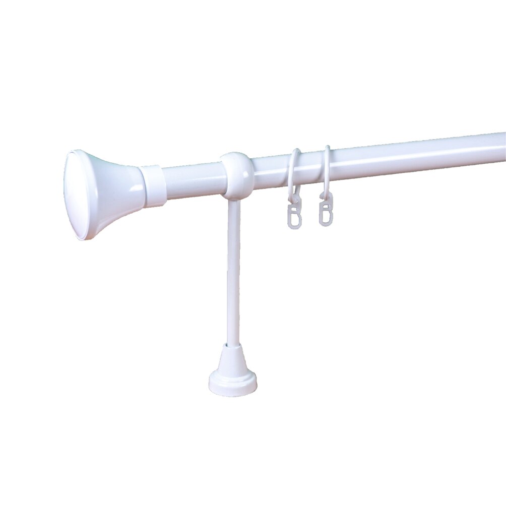 Set galerie simpla metalica lungime intre 0 si 50 cm, culoare alb, capete la alegere - design clasic