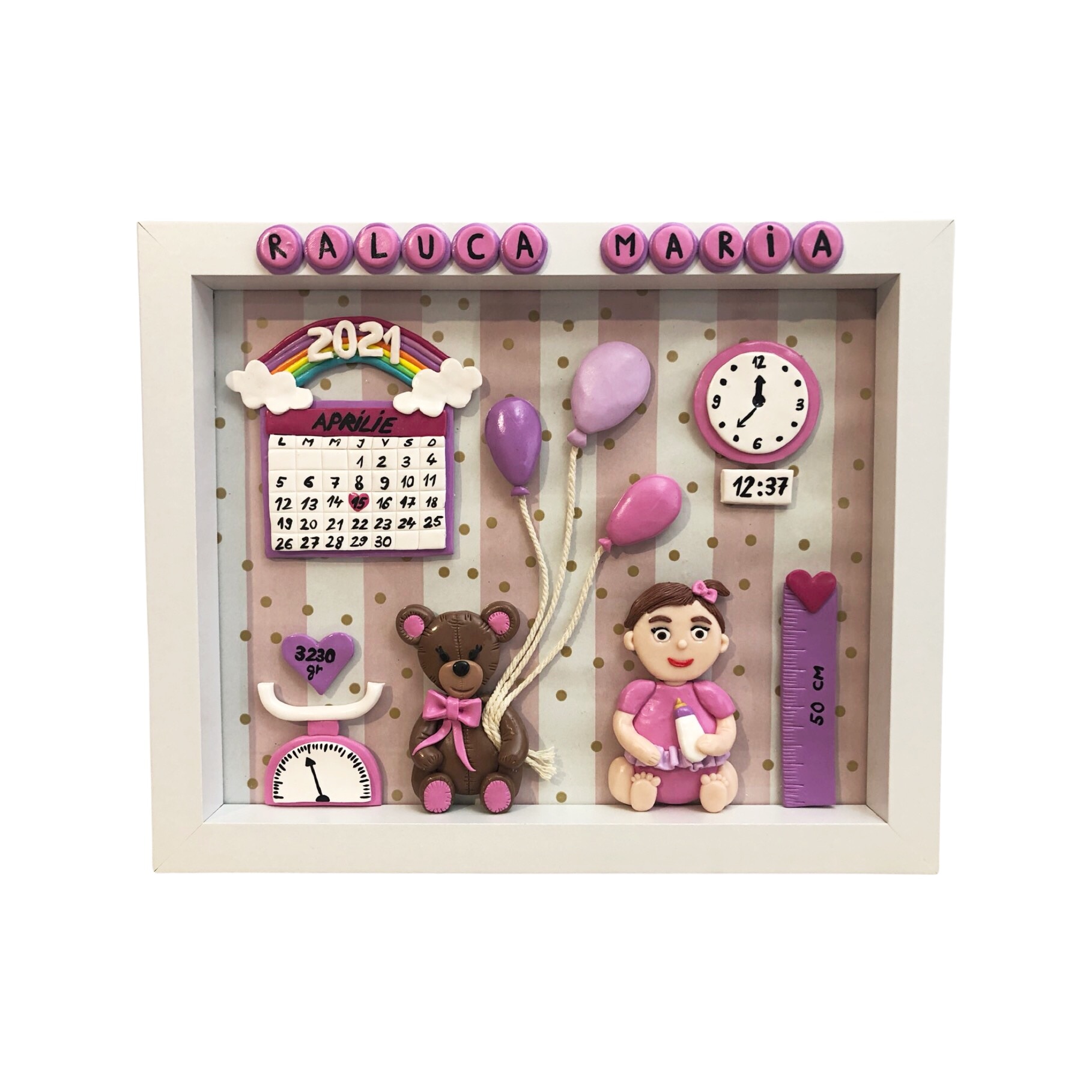 Rama nou nascut, fetita, 25 x 20 cm, personalizata