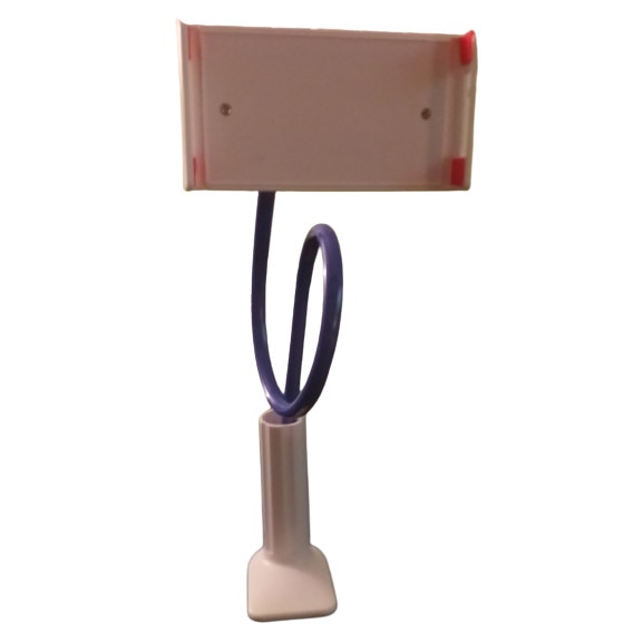 Suport pentru tableta/telefon, cu dimensiuni intre 4.5 si 9.1 inch, clema rotativa 360 grade, brat flexibil, albastru, 75 cm