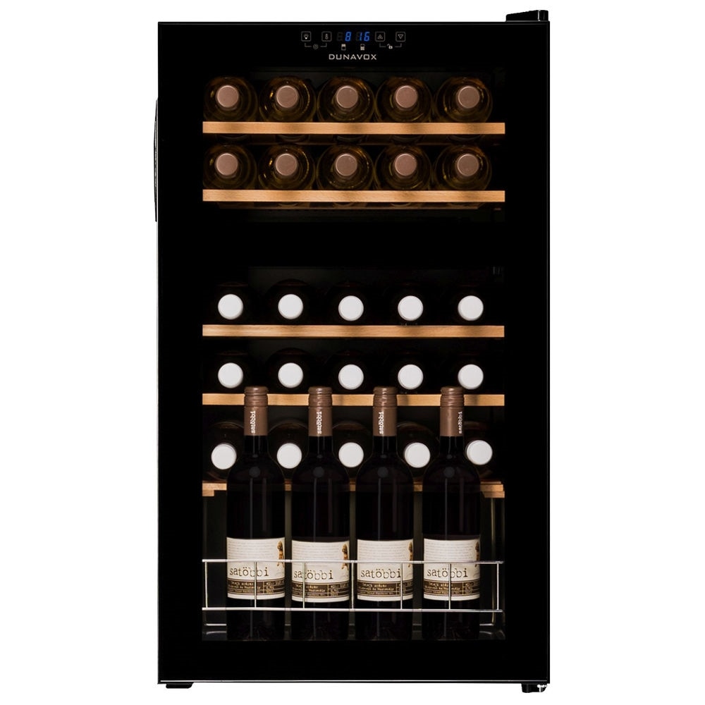 Racitor de vin cu compresor, Dunavox, DXFH-30.80, 30 sticle, 2 zone de temperatura, de sine statator