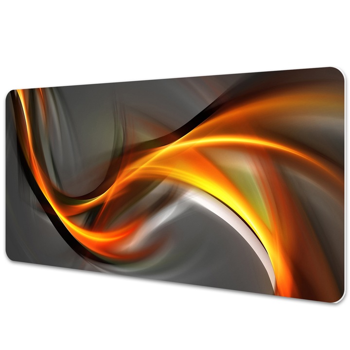 Mapa birou. protectie pentru birou. Abstractie Flacari Portocalii. Gri. 120 cm x 60 cm. 010250300030100002273