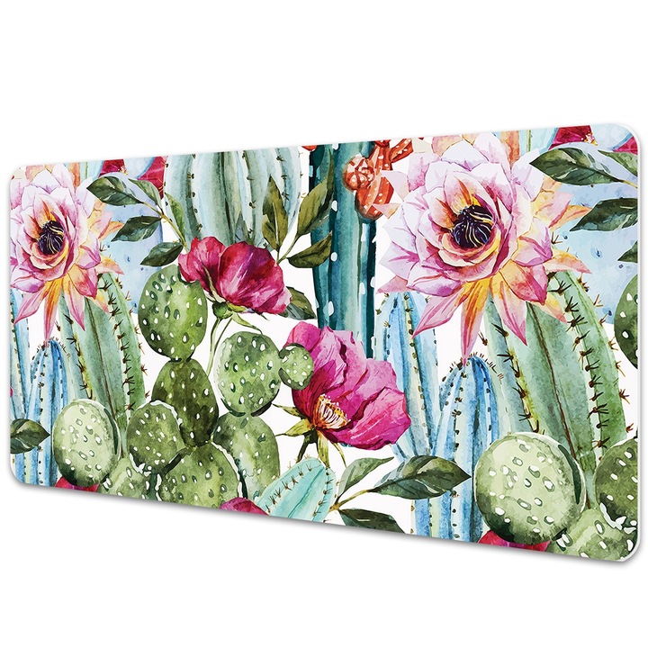 Mapa birou. protectie pentru birou. Flori De Cactus. Multicolor. 90 cm x 45 cm. 010250300040100010773