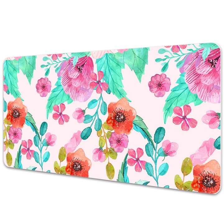Mapa PVC pentru birou. Frumoasa Flora. Roz. 120 cm x 60 cm. 010250300030100010805