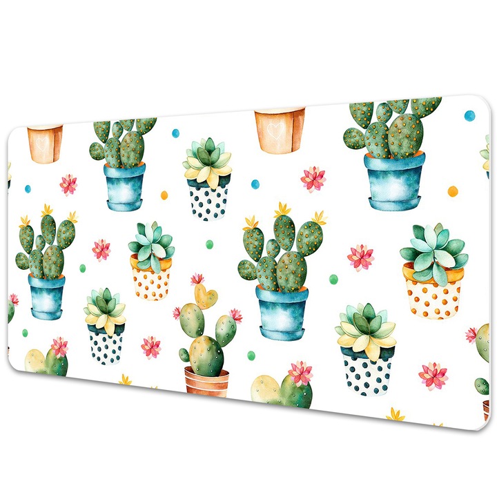Mapa birou. din PVC. pentru protectie birou. Cactus Pictat. Multicolor. 90 cm x 45 cm. 010250300040100010829
