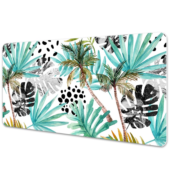 Mapa birou. protectie birou. Palmieri Si Frunze. Turcoaz. 90 cm x 45 cm. 010250300040100010944