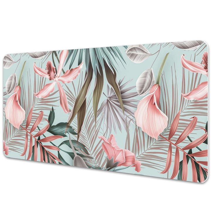 Mapa PVC pentru birou. Flori Pastelate. Albastru. 100 cm x 50 cm. 010250300020100010865