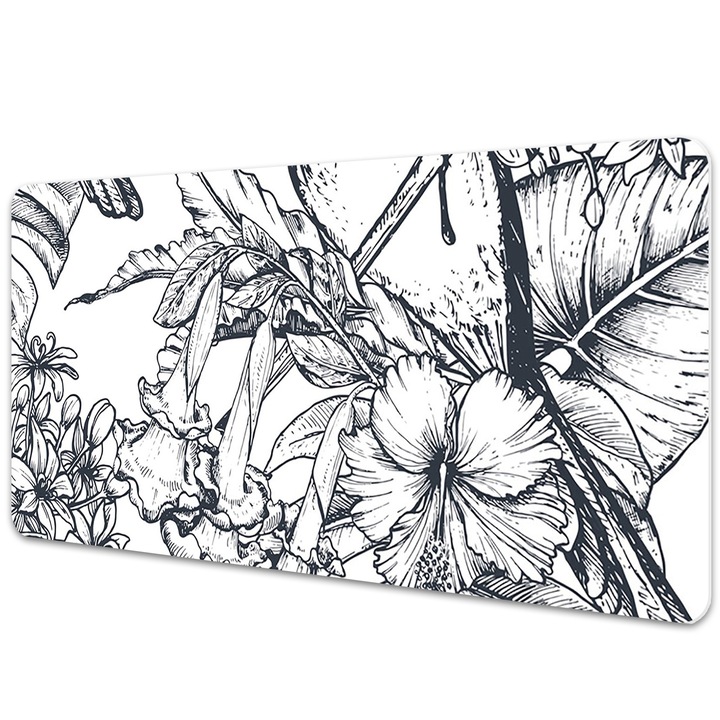 Mapa birou. din PVC. pentru protectie masa. Deseneaza Pasari. Alb-Negru. 90 cm x 45 cm. 010250300040100010966