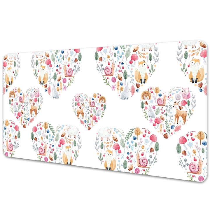 Mapa birou. din PVC. pentru protectie birou. Inima De Iepure De Vulpe. Roz. 120 cm x 60 cm. 010250300030100011136