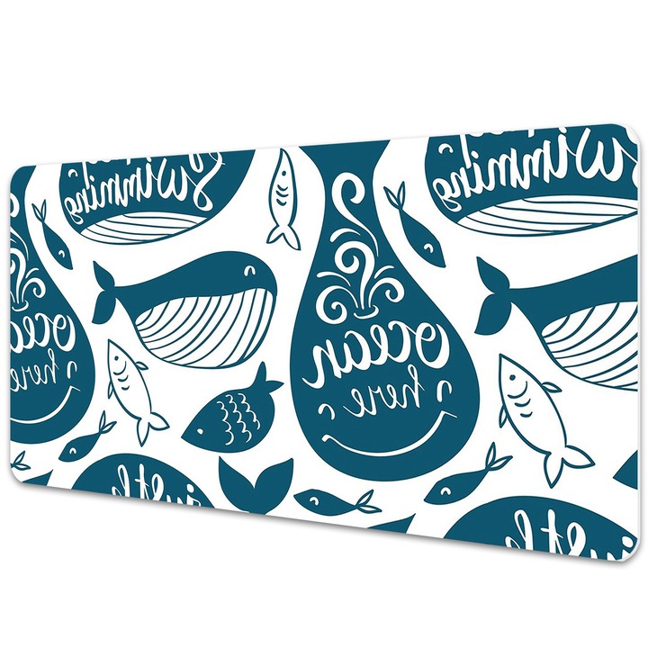 Mouse Pad Office Protection, kék bálnák, bmat-2847, 90x45cm